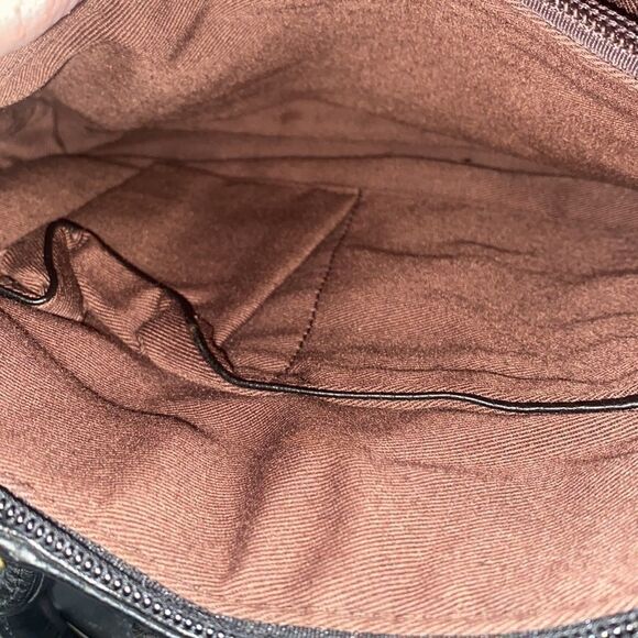 Watersun Australia nwt black leather tote laced up w gold hardware edgy moto - Picture 9 of 9